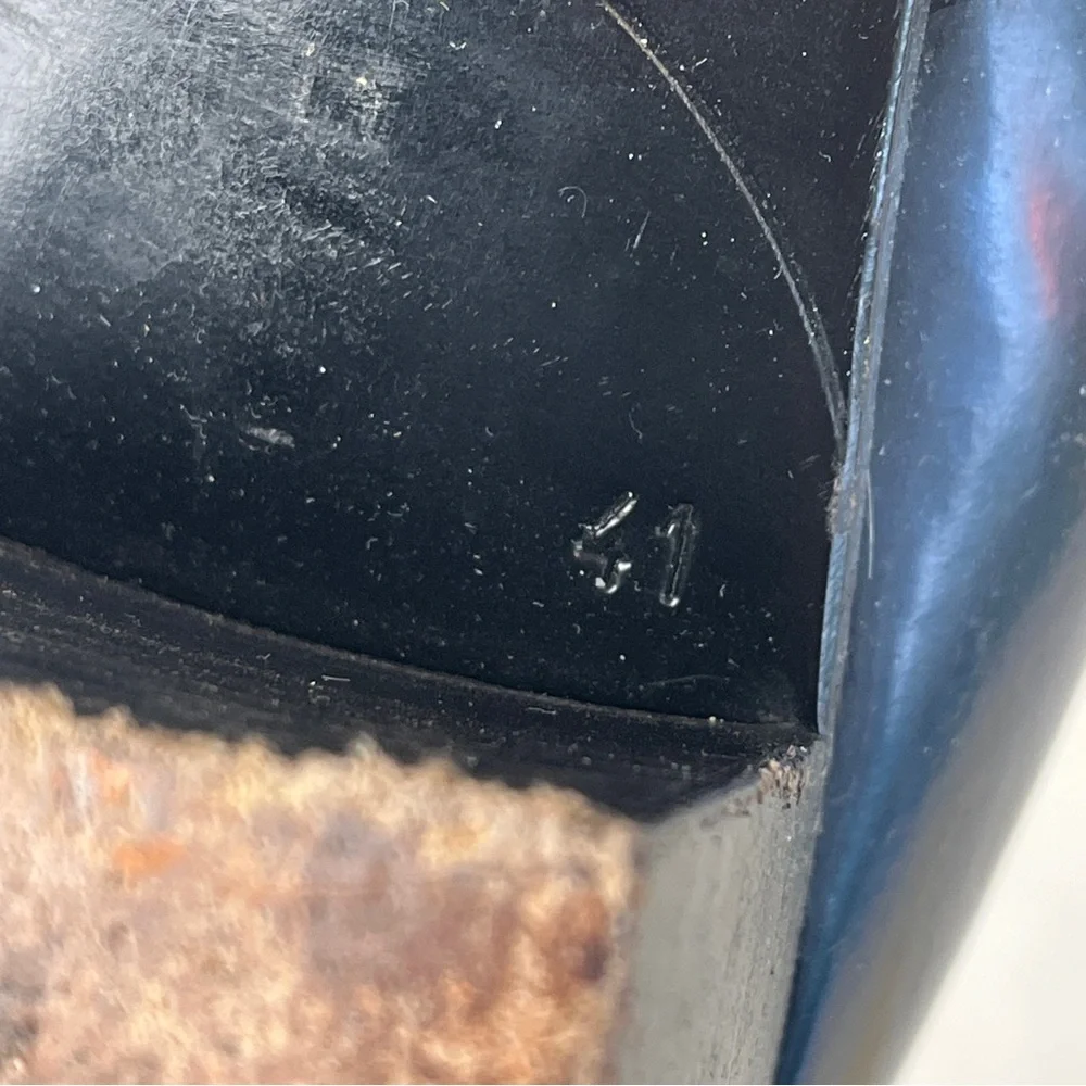 Sz. 10 Miu Miu Navy Loafers with Fringe Detail - Picture 11 of 15